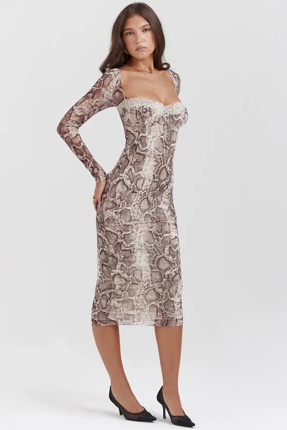 Seraphina Snake Print Corset Dress Seraphina Snake Print Corset Dress