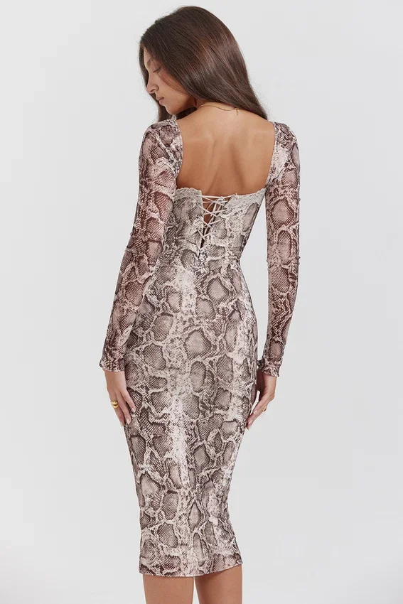 Seraphina Snake Print Corset Dress Seraphina Snake Print Corset Dress