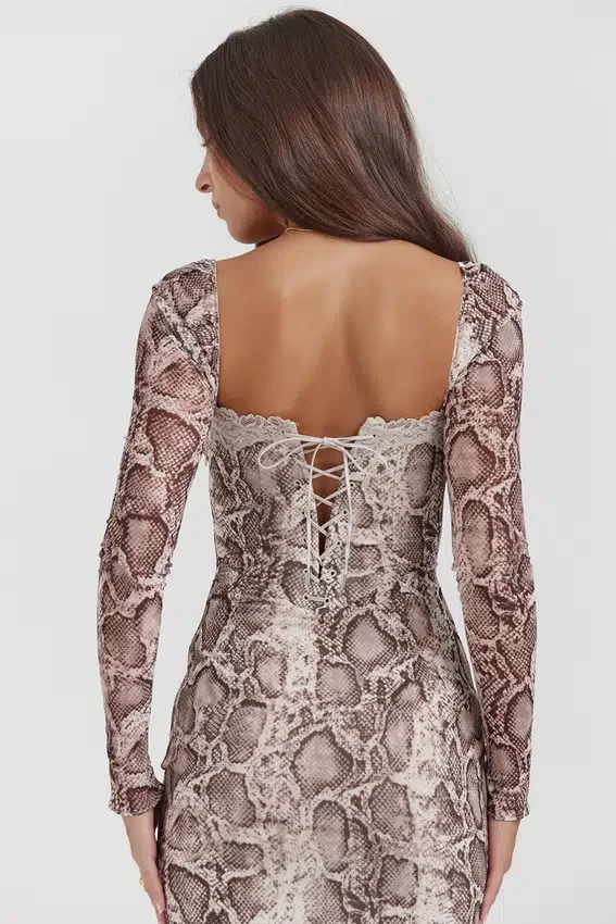 Seraphina Snake Print Corset Dress Seraphina Snake Print Corset Dress