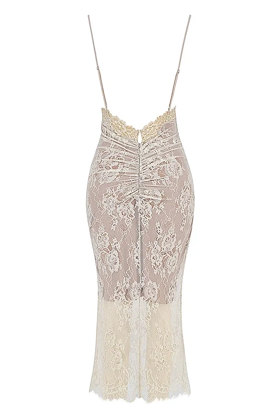 Serelle Antique Ivory Lace Midi Dress Serelle Antique Ivory Lace Midi Dress