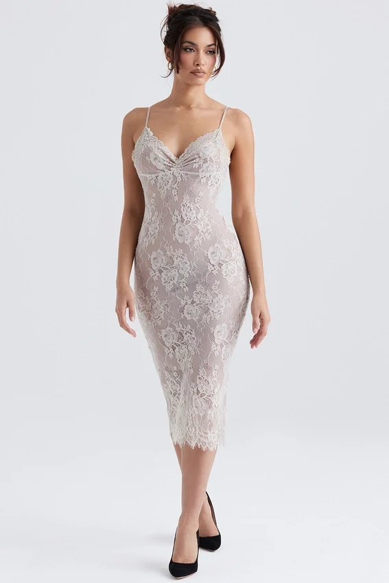 Serelle Antique Ivory Lace Midi Dress Serelle Antique Ivory Lace Midi Dress