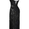 Seren Black Floral Lace Back Maxi Dress Seren Black Floral Lace Back Maxi Dress