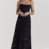 Seren Black Floral Lace Back Maxi Dress Seren Black Floral Lace Back Maxi Dress