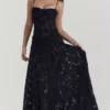 Seren Black Floral Lace Back Maxi Dress Seren Black Floral Lace Back Maxi Dress