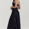 Seren Black Floral Lace Back Maxi Dress Seren Black Floral Lace Back Maxi Dress
