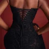Seren Black Floral Lace Back Maxi Dress Seren Black Floral Lace Back Maxi Dress