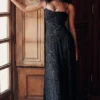 Seren Black Floral Lace Back Maxi Dress Seren Black Floral Lace Back Maxi Dress