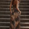 Seren Leopard Hand Beaded Embellished Maxi Dress Seren Leopard Hand Beaded Embellished Maxi Dress