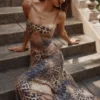 Seren Leopard Hand Beaded Embellished Maxi Dress Seren Leopard Hand Beaded Embellished Maxi Dress