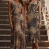 Seren Leopard Hand Beaded Embellished Maxi Dress Seren Leopard Hand Beaded Embellished Maxi Dress