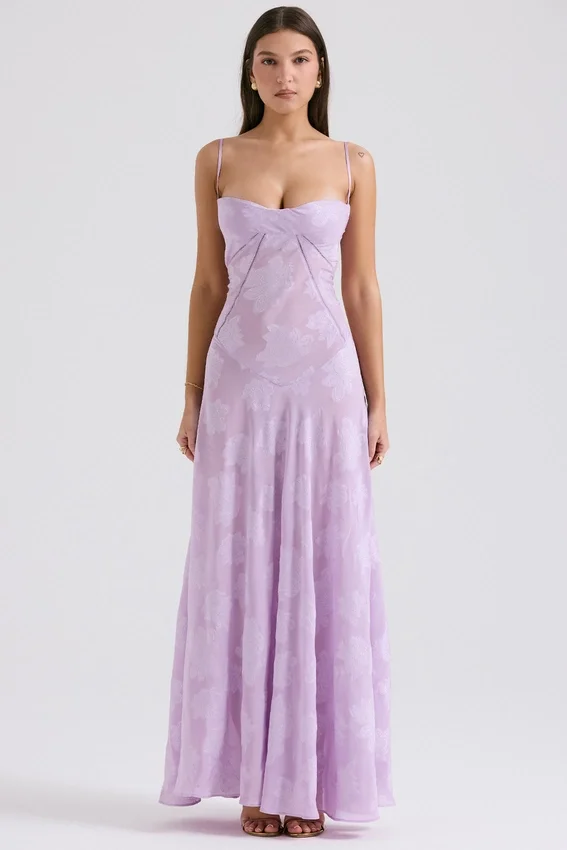 Seren Orchid Floral Lace Back Maxi Dress Seren Orchid Floral Lace Back Maxi Dress
