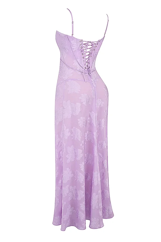 Seren Orchid Floral Lace Back Maxi Dress Seren Orchid Floral Lace Back Maxi Dress