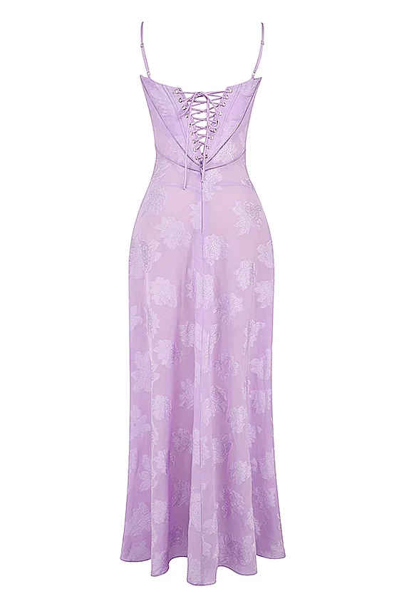 Seren Orchid Floral Lace Back Maxi Dress Seren Orchid Floral Lace Back Maxi Dress