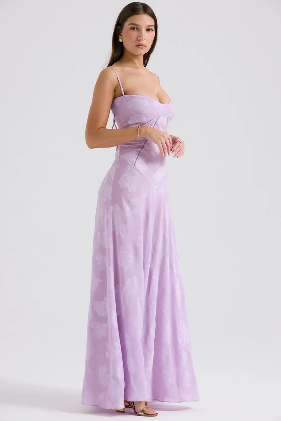 Seren Orchid Floral Lace Back Maxi Dress Seren Orchid Floral Lace Back Maxi Dress