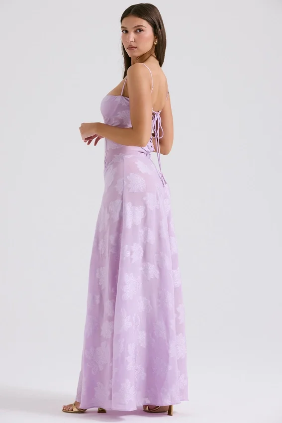 Seren Orchid Floral Lace Back Maxi Dress Seren Orchid Floral Lace Back Maxi Dress
