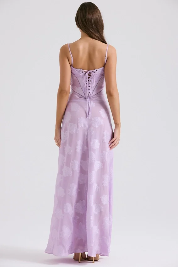 Seren Orchid Floral Lace Back Maxi Dress Seren Orchid Floral Lace Back Maxi Dress