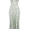 Seren Pistachio Floral Lace Back Maxi Dress Seren Pistachio Floral Lace Back Maxi Dress