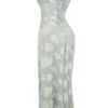 Seren Pistachio Floral Lace Back Maxi Dress Seren Pistachio Floral Lace Back Maxi Dress