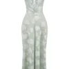 Seren Pistachio Floral Lace Back Maxi Dress Seren Pistachio Floral Lace Back Maxi Dress