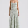 Seren Pistachio Floral Lace Back Maxi Dress Seren Pistachio Floral Lace Back Maxi Dress