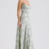 Seren Pistachio Floral Lace Back Maxi Dress Seren Pistachio Floral Lace Back Maxi Dress