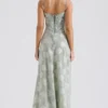 Seren Pistachio Floral Lace Back Maxi Dress Seren Pistachio Floral Lace Back Maxi Dress