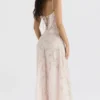 Seren Soft Pink Floral Lace Back Maxi Dress Seren Soft Pink Floral Lace Back Maxi Dress