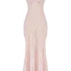 Seren Soft Pink Floral Lace Back Maxi Dress Seren Soft Pink Floral Lace Back Maxi Dress