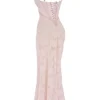 Seren Soft Pink Floral Lace Back Maxi Dress Seren Soft Pink Floral Lace Back Maxi Dress