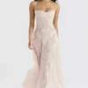 Seren Soft Pink Floral Lace Back Maxi Dress Seren Soft Pink Floral Lace Back Maxi Dress