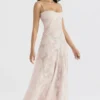Seren Soft Pink Floral Lace Back Maxi Dress Seren Soft Pink Floral Lace Back Maxi Dress