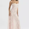 Seren Soft Pink Floral Lace Back Maxi Dress Seren Soft Pink Floral Lace Back Maxi Dress