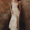 Seren Vanilla Embroidered Hand Beaded Floral Maxi Dress Seren Vanilla Embroidered Hand Beaded Floral Maxi Dress