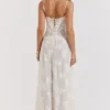 Seren Vintage Cream Floral Lace Back Maxi Dress Seren Vintage Cream Floral Lace Back Maxi Dress