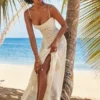 Seren Vintage Cream Floral Lace Back Maxi Dress Seren Vintage Cream Floral Lace Back Maxi Dress