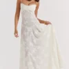 Seren Vintage Cream Floral Lace Back Maxi Dress Seren Vintage Cream Floral Lace Back Maxi Dress