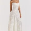 Seren Vintage Cream Floral Lace Back Maxi Dress Seren Vintage Cream Floral Lace Back Maxi Dress