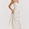 Seren Vintage Cream Floral Lace Back Maxi Dress Seren Vintage Cream Floral Lace Back Maxi Dress
