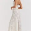Seren Vintage Cream Floral Lace Back Maxi Dress Seren Vintage Cream Floral Lace Back Maxi Dress