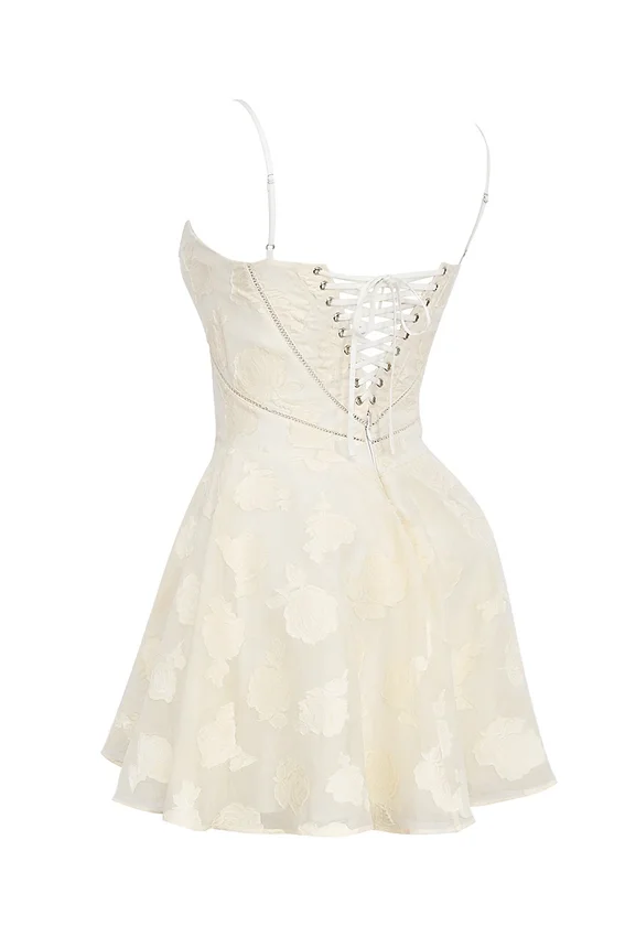 Serenita Vintage Cream Floral Mini Dress Serenita Vintage Cream Floral Mini Dress