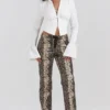 Serina Snake Print Vegan Leather Trousers