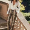 Serina Snake Print Vegan Leather Trousers