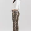 Serina Snake Print Vegan Leather Trousers