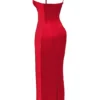 Shani Red Satin Corset Maxi Dress Shani Red Satin Corset Maxi Dress
