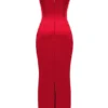 Shani Red Satin Corset Maxi Dress Shani Red Satin Corset Maxi Dress