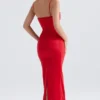 Shani Red Satin Corset Maxi Dress Shani Red Satin Corset Maxi Dress