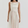 Shayla Vintage Cream Midi Dress Shayla Vintage Cream Midi Dress