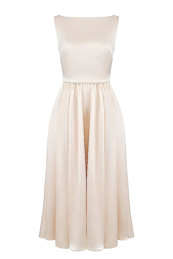 Shayla Vintage Cream Midi Dress Shayla Vintage Cream Midi Dress