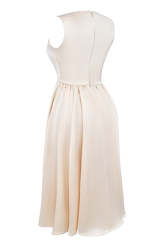 Shayla Vintage Cream Midi Dress Shayla Vintage Cream Midi Dress