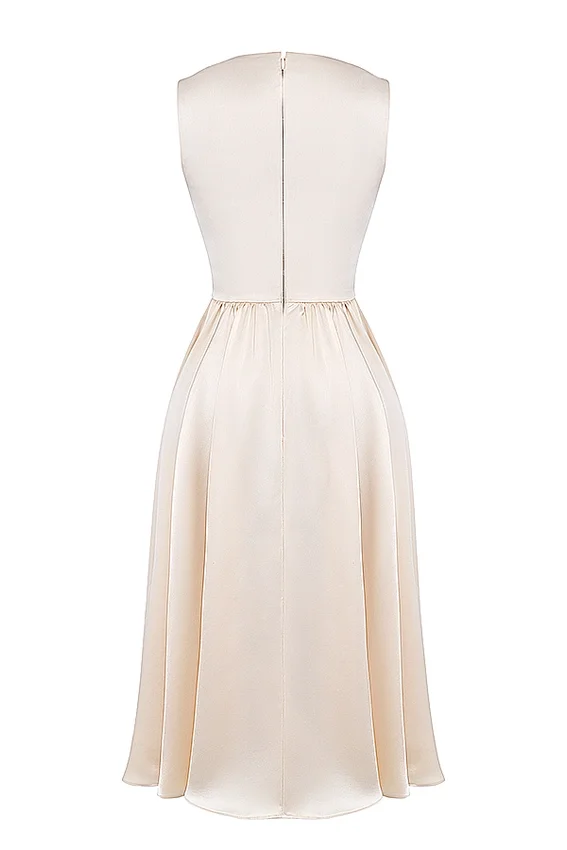 Shayla Vintage Cream Midi Dress Shayla Vintage Cream Midi Dress